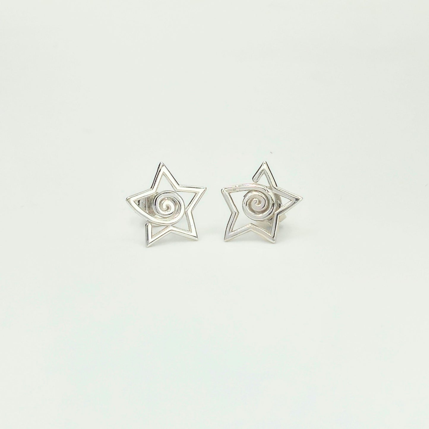 925 Sterling Silver Star Spiral Pendant and Earrings Jewelry Set