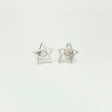 925 Sterling Silver Star Spiral Pendant and Earrings Jewelry Set