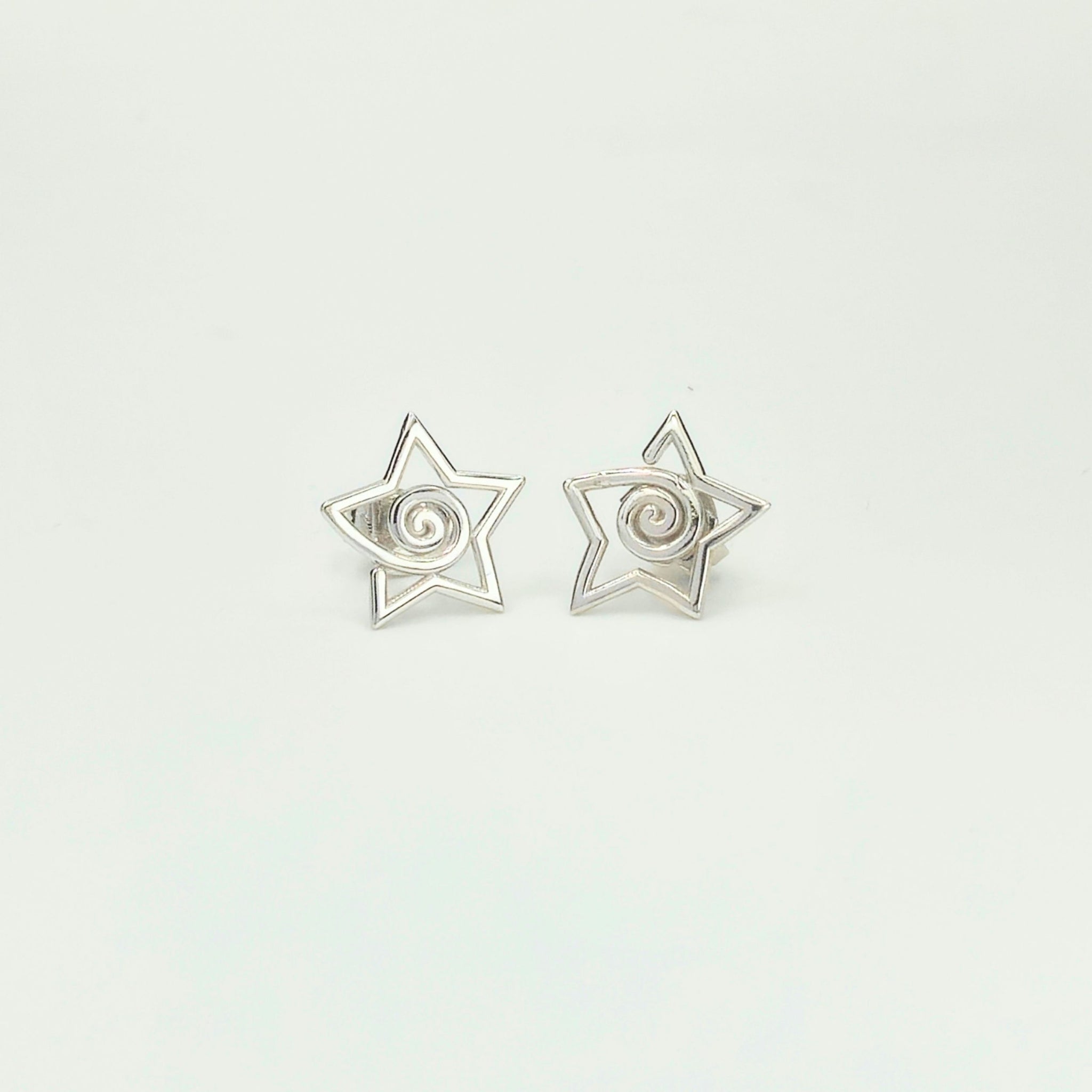 925 Sterling Silver Star Spiral Pendant and Earrings Jewelry Set