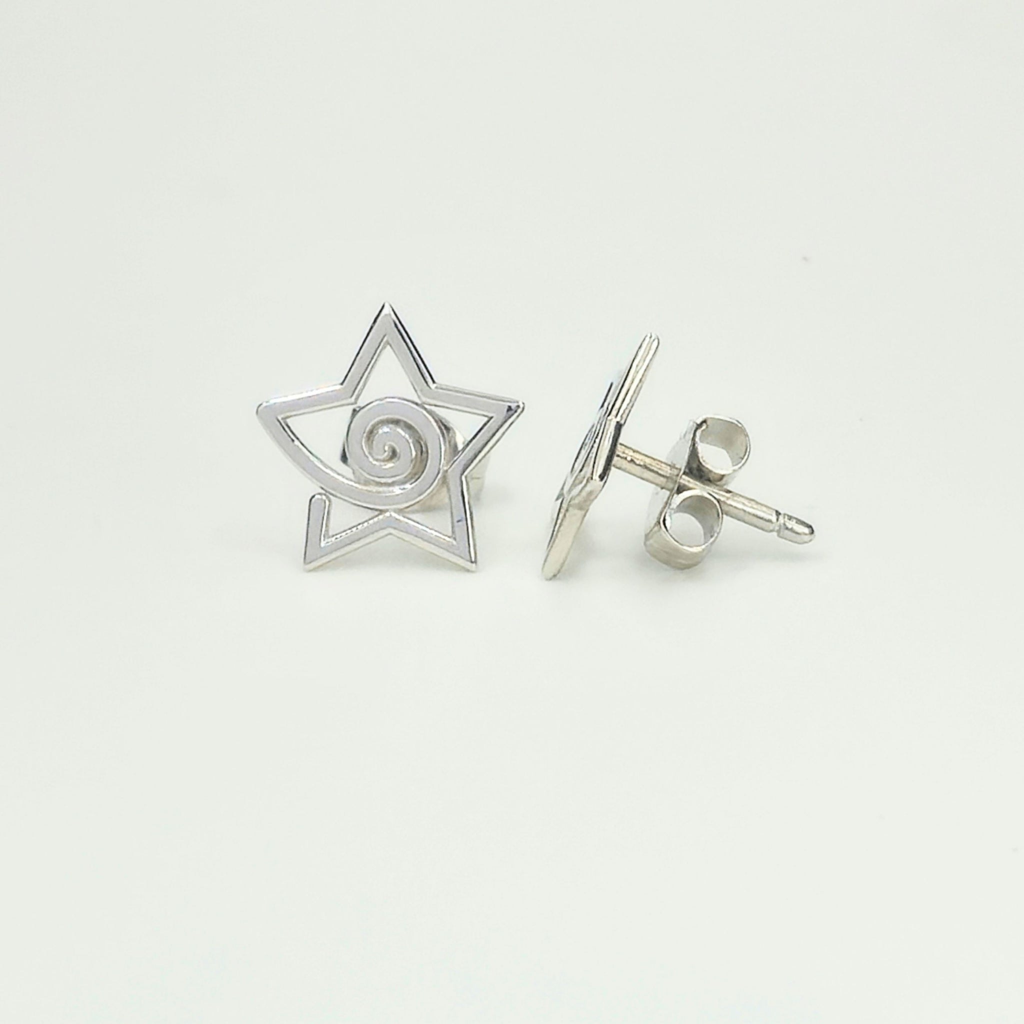 925 Sterling Silver Star Spiral Pendant and Earrings Jewelry Set