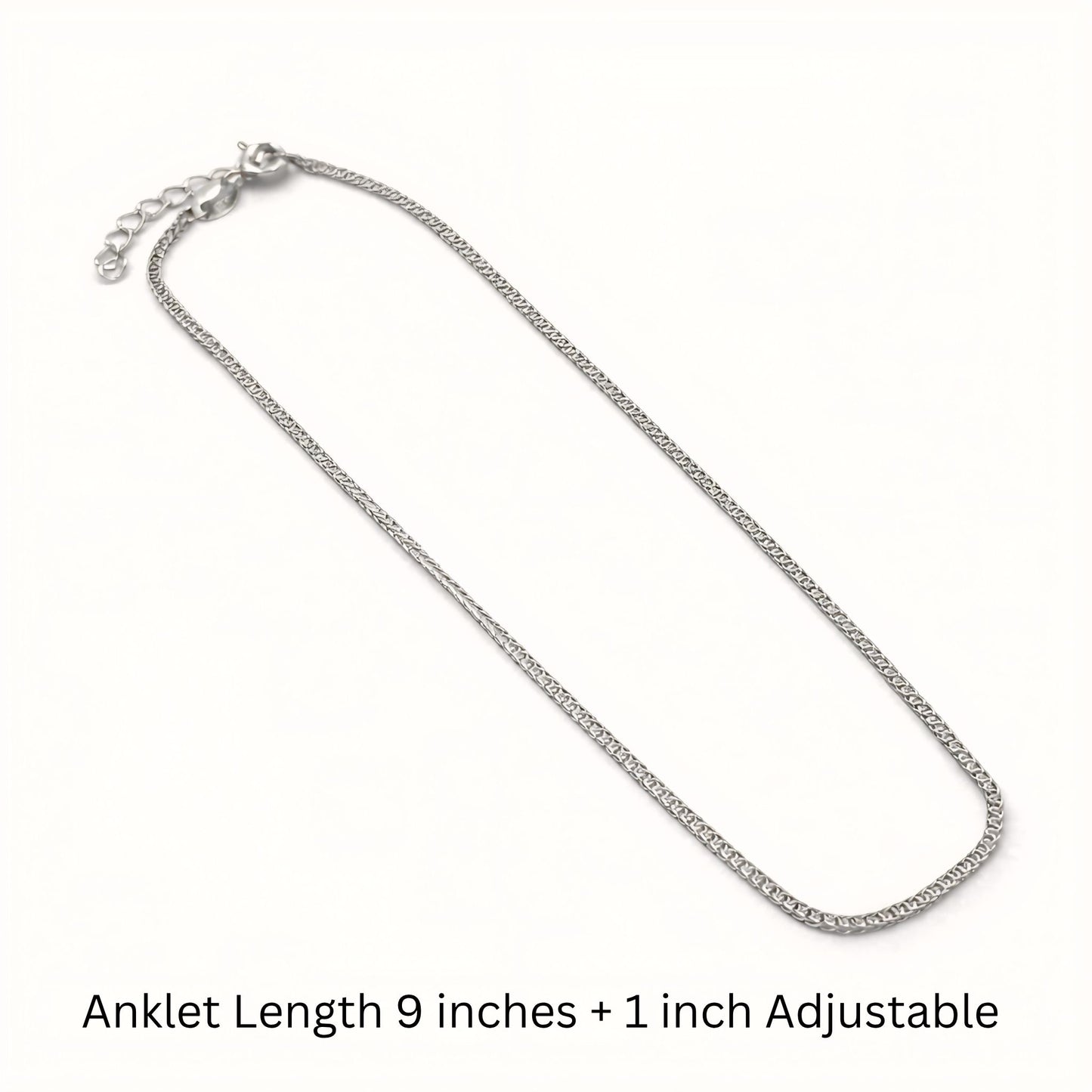 925 Sterling Silver Minimalist Woven Anklet