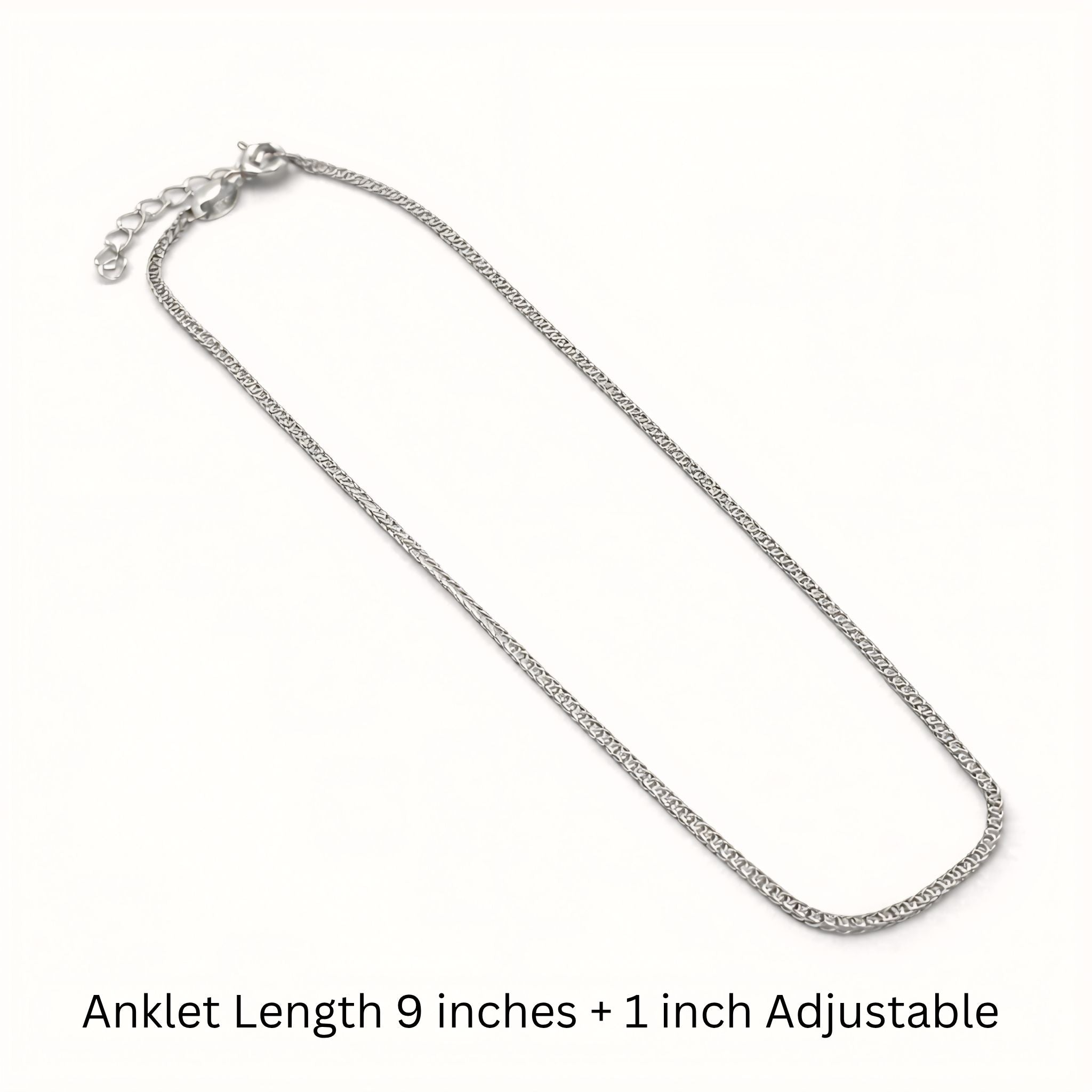 925 Sterling Silver Minimalist Woven Anklet