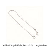 925 Sterling Silver Minimal Flat-Link Anklet with Adjustable Chain