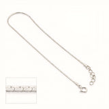 925 Sterling Silver Minimal Flat-Link Anklet with Adjustable Chain