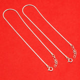 925 Sterling Silver Minimal Flat-Link Anklet with Adjustable Chain