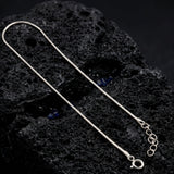 925 Sterling Silver Minimal Flat-Link Anklet with Adjustable Chain