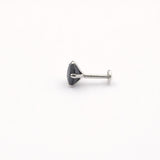 925 Sterling Silver Round Black Stone Nose Pin