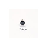 925 Sterling Silver Round Black Stone Nose Pin