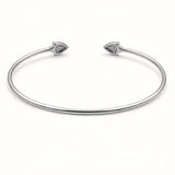 925 Sterling Silver Flexible Open Cuff Kada with Cubic Zirconia