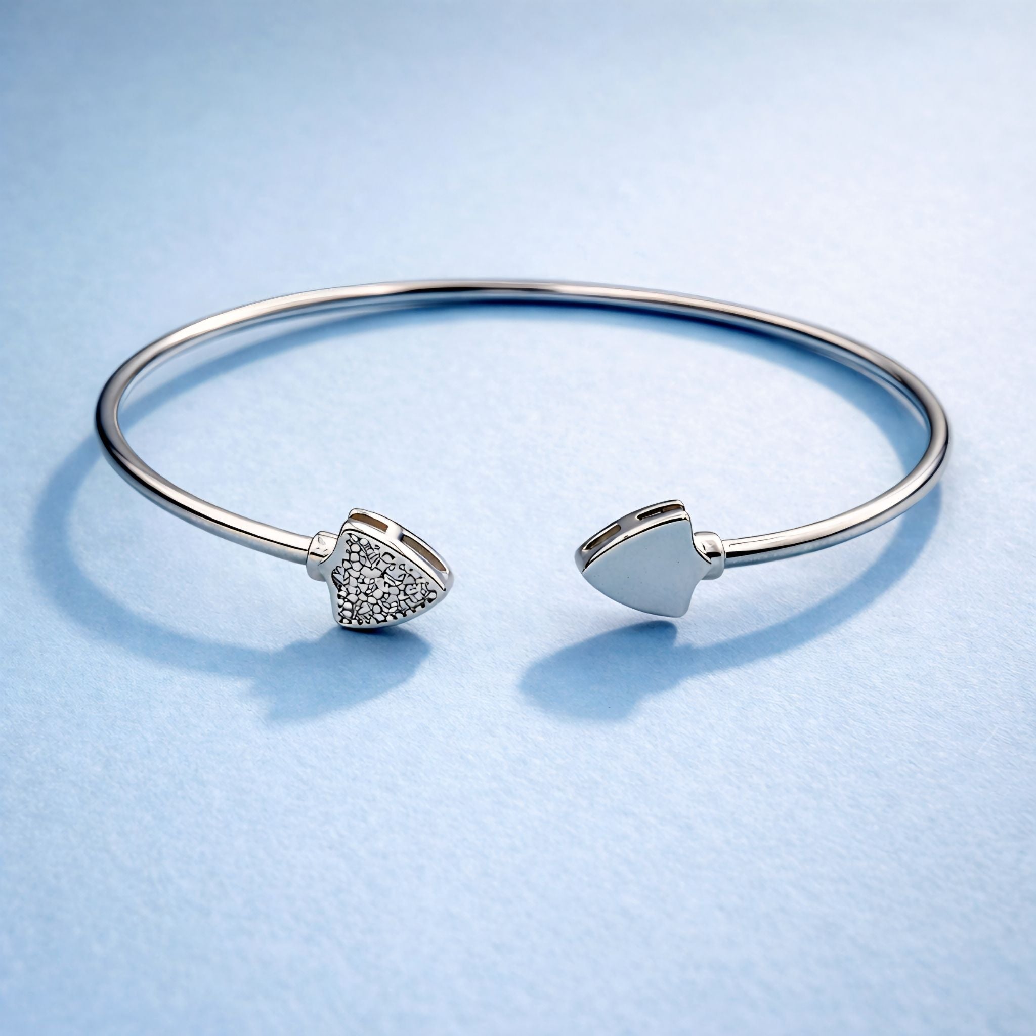 925 Sterling Silver Flexible Open Cuff Kada with Cubic Zirconia