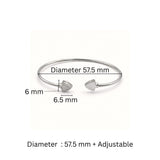 925 Sterling Silver Flexible Open Cuff Kada with Cubic Zirconia
