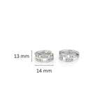 925 Sterling Silver Geometric Hoop Earrings With Cubic Zirconia