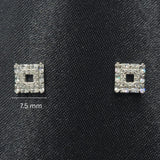 Sparkling CZ Stone Square Earrings in Pure 925 Sterling Silver