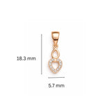 925 Sterling Silver Rose Gold Plated Teardrop Heart Pendant with Cubic Zirconia
