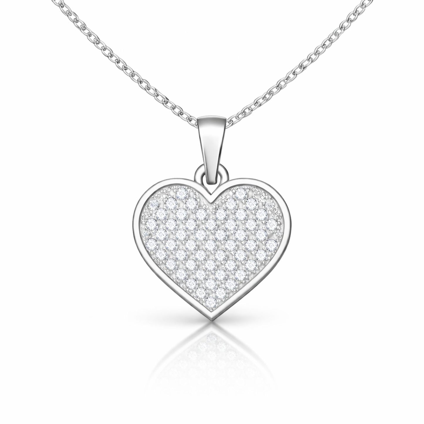 Sparkling Heart Lab-Grown Diamond Pendant in 925 Sterling Silver