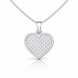 Sparkling Heart Lab-Grown Diamond Pendant in 925 Sterling Silver