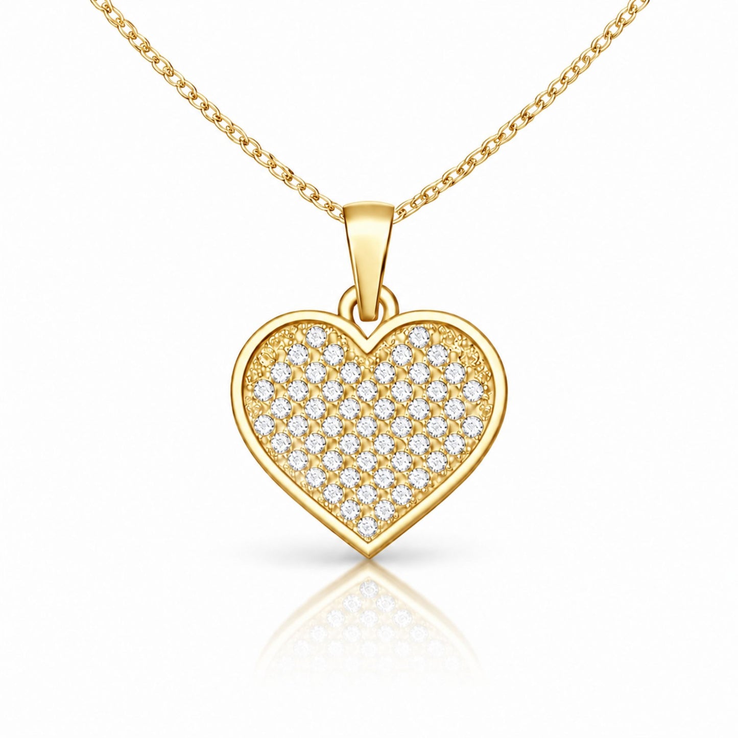 Sparkling Heart Lab-Grown Diamond Pendant in 925 Sterling Silver with Chain