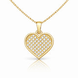 Sparkling Heart Lab-Grown Diamond Pendant in 925 Sterling Silver with Chain