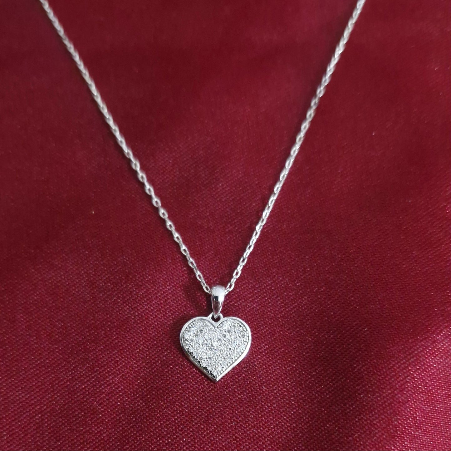 Sparkling Heart Lab-Grown Diamond Pendant in 925 Sterling Silver