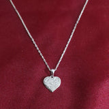 Sparkling Heart Lab-Grown Diamond Pendant in 925 Sterling Silver