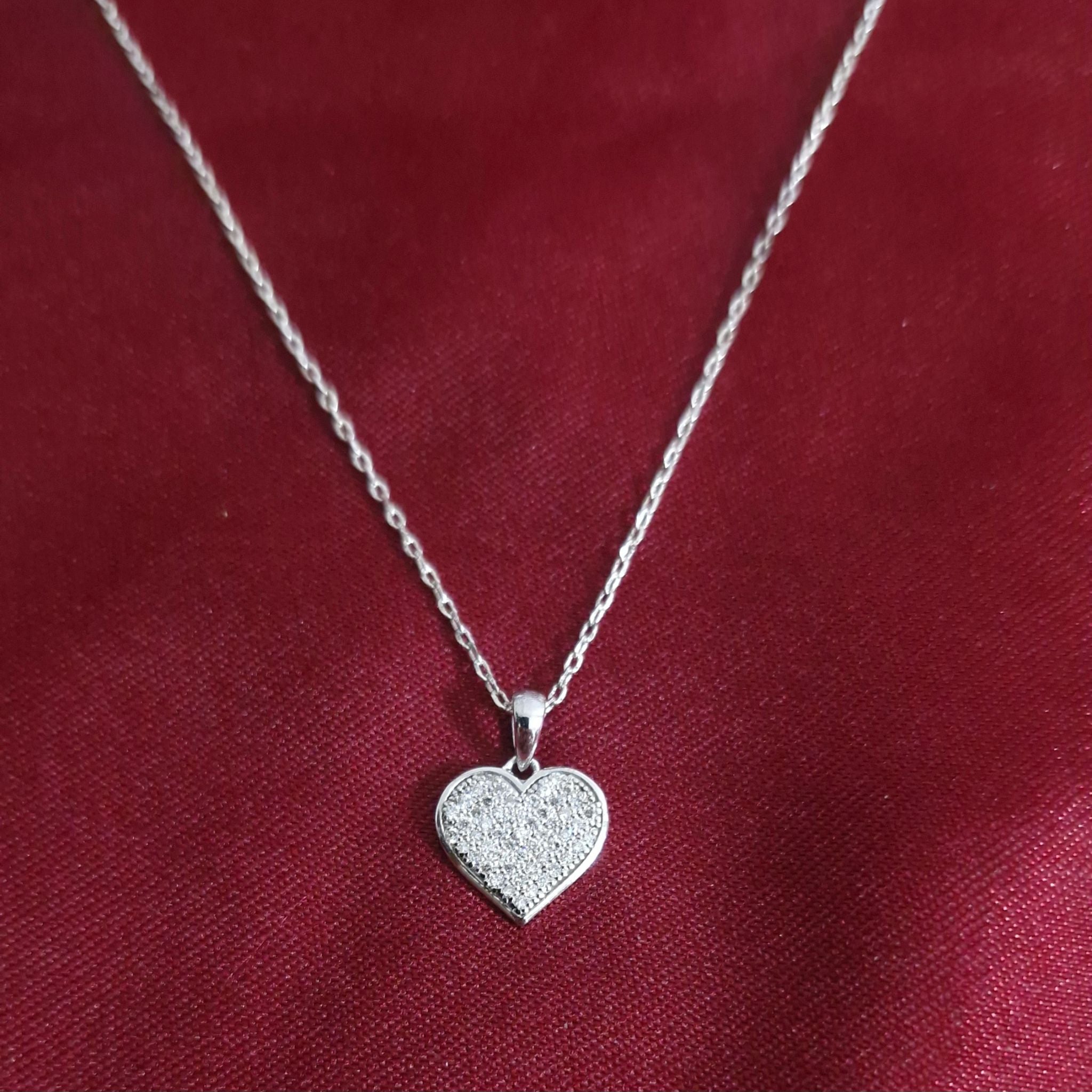 Sparkling Heart Lab-Grown Diamond Pendant in 925 Sterling Silver