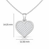 Sparkling Heart Lab-Grown Diamond Pendant in 925 Sterling Silver with Chain