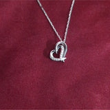 Sparkling Heart Loop Lab Grown Diamond Pendant in Sterling Silve