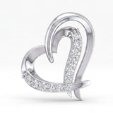 Sparkling Heart Loop Lab Grown Diamond Pendant in Sterling Silver with Chain