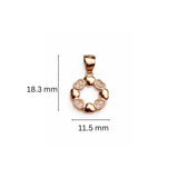 925 Sterling Silver Rose Gold Plated Heart Wreath Pendant with Cubic Zirconia