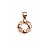 925 Sterling Silver Rose Gold Plated Heart Wreath Pendant with Cubic Zirconia