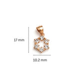 925 Sterling Silver Rose Gold Plated Geometric Flower Pendant with Cubic Zirconia