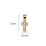 925 Sterling Silver Rose Gold Plated Cross Pendant with Cubic Zirconia