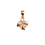 925 Sterling Silver Rose Gold Plated Pinwheel Pendant with Cubic Zirconia