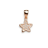 925 Sterling Silver Rose Gold Plated Star Pendant with Cubic Zirconia