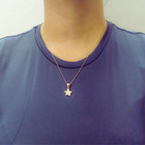 925 Sterling Silver Rose Gold Plated Star Pendant with Cubic Zirconia