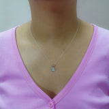 925 Sterling Silver Lucky Clover Heart Pendant with Cubic Zirconia