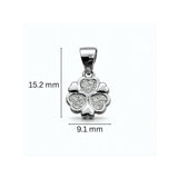 925 Sterling Silver Lucky Clover Heart Pendant with Cubic Zirconia