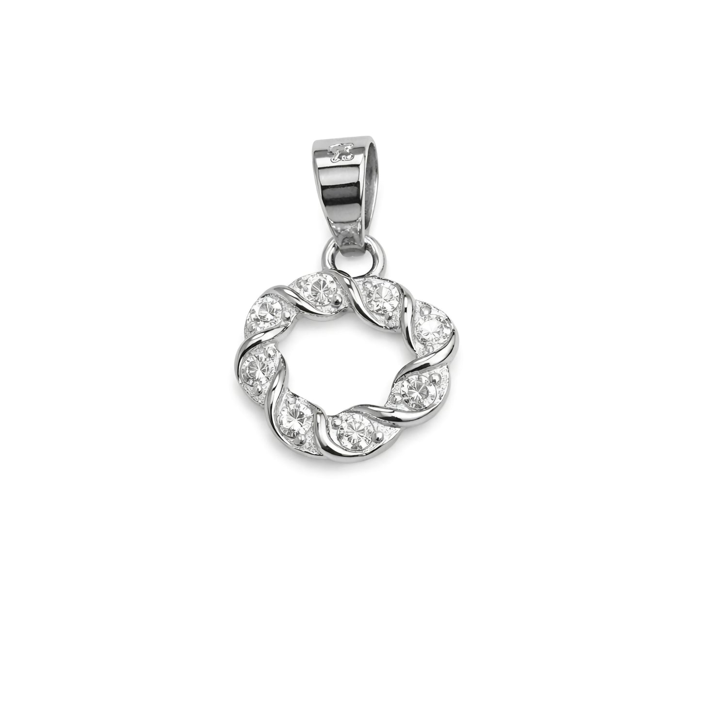 925 Sterling Silver Wreath Pendant with Cubic Zirconia