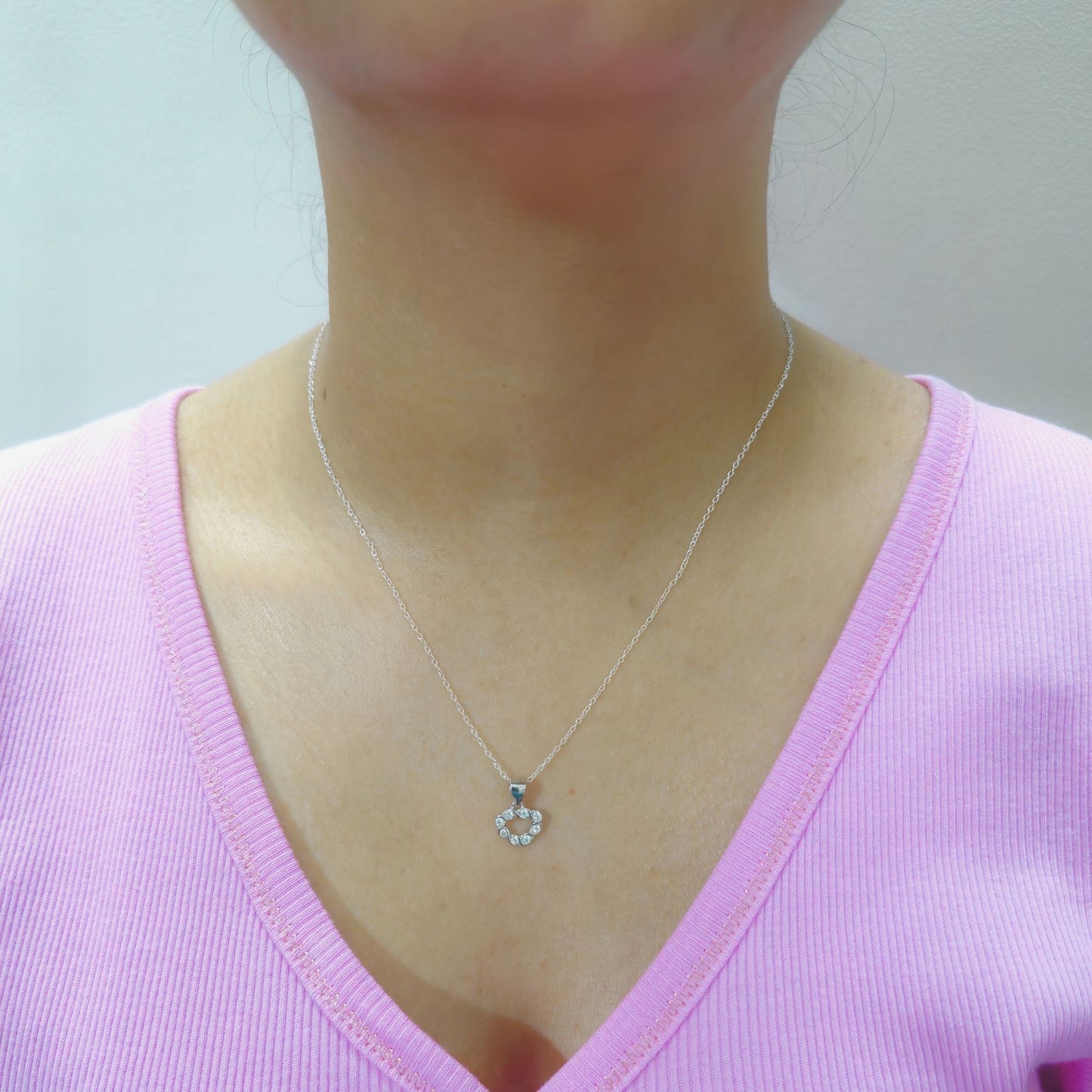925 Sterling Silver Wreath Pendant with Cubic Zirconia