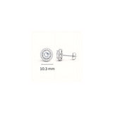 925 Sterling Silver Round Cut Halo Stud Earrings With Cubic Zirconia Solitaire