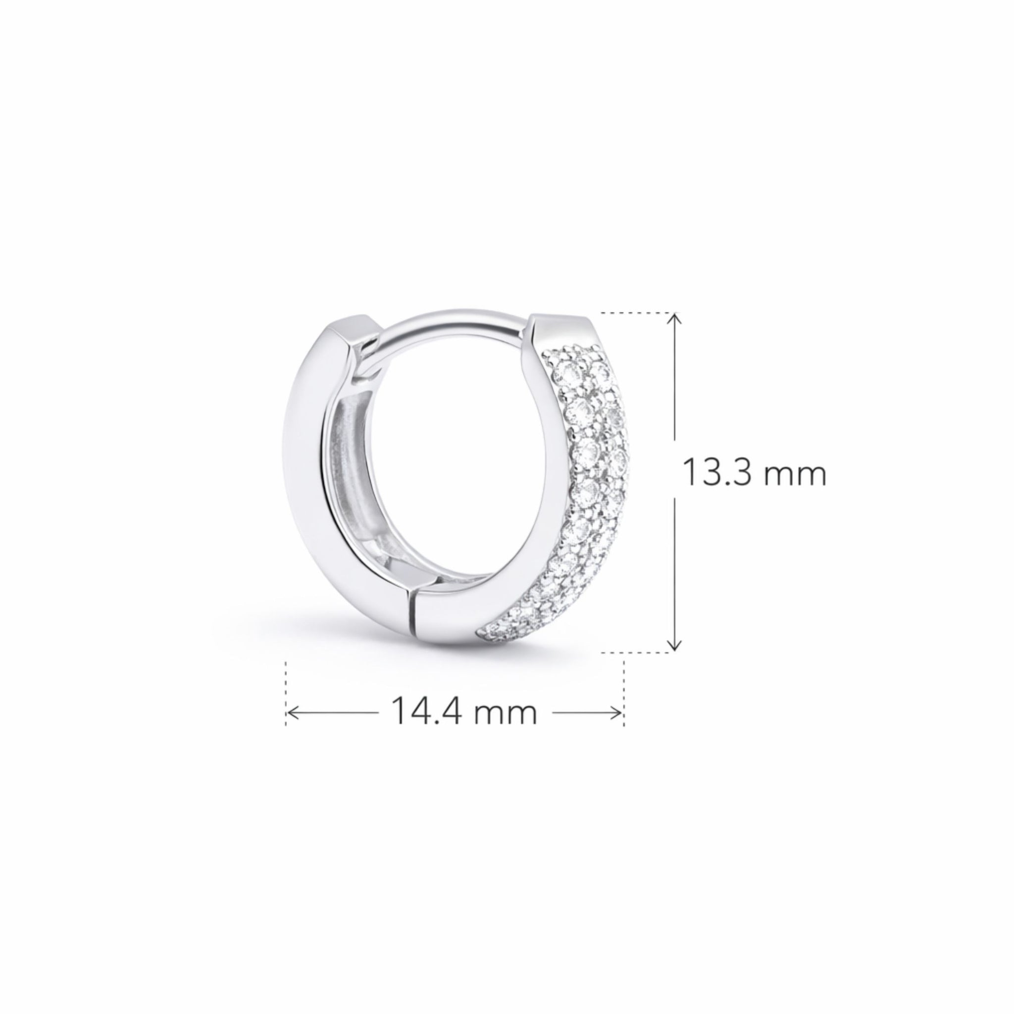925 Sterling Silver Double Row Hoop Earrings with Cubic Zirconia
