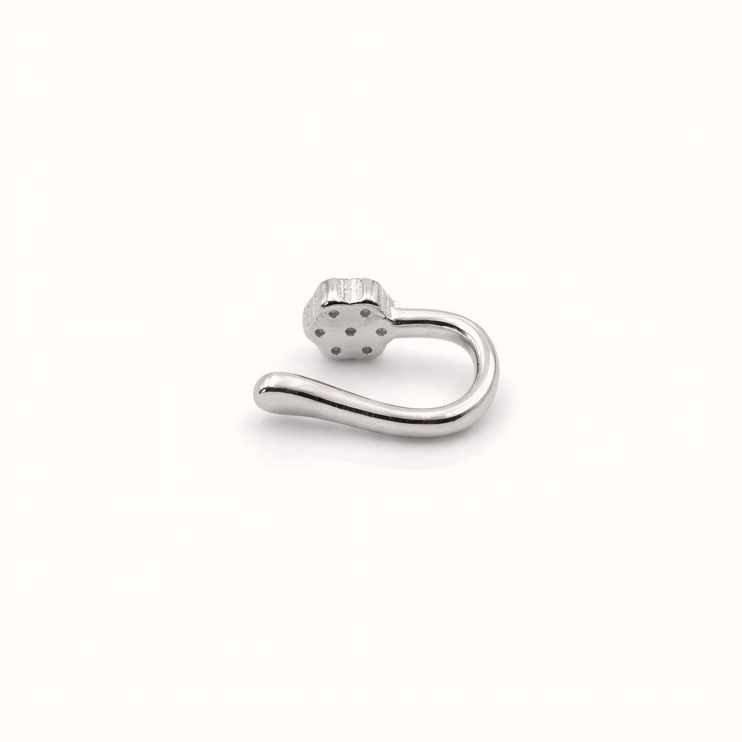 925 Sterling Silver Clip-On Floral Design Nose Pin