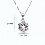925 Sterling Silver Floral Pendant with Cubic Zirconia