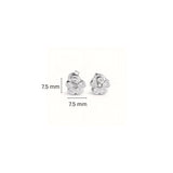 925 Sterling Silver Floral Cluster Stud Earrings With Cubic Zirconia