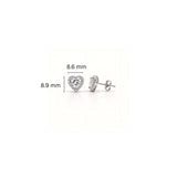 925 Sterling Silver Heart Cut Halo Stud Earrings With Cubic Zirconia Solitaire