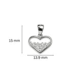 925 Sterling Silver Open Heart Pendant with Pavé Cubic Zirconia