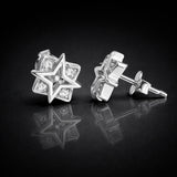 925 Sterling Silver Star Stud Earrings With Cubic Zirconia