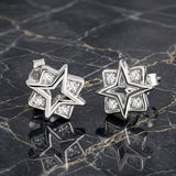 925 Sterling Silver Star Stud Earrings With Cubic Zirconia