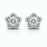 925 Sterling Silver Star Stud Earrings With Cubic Zirconia