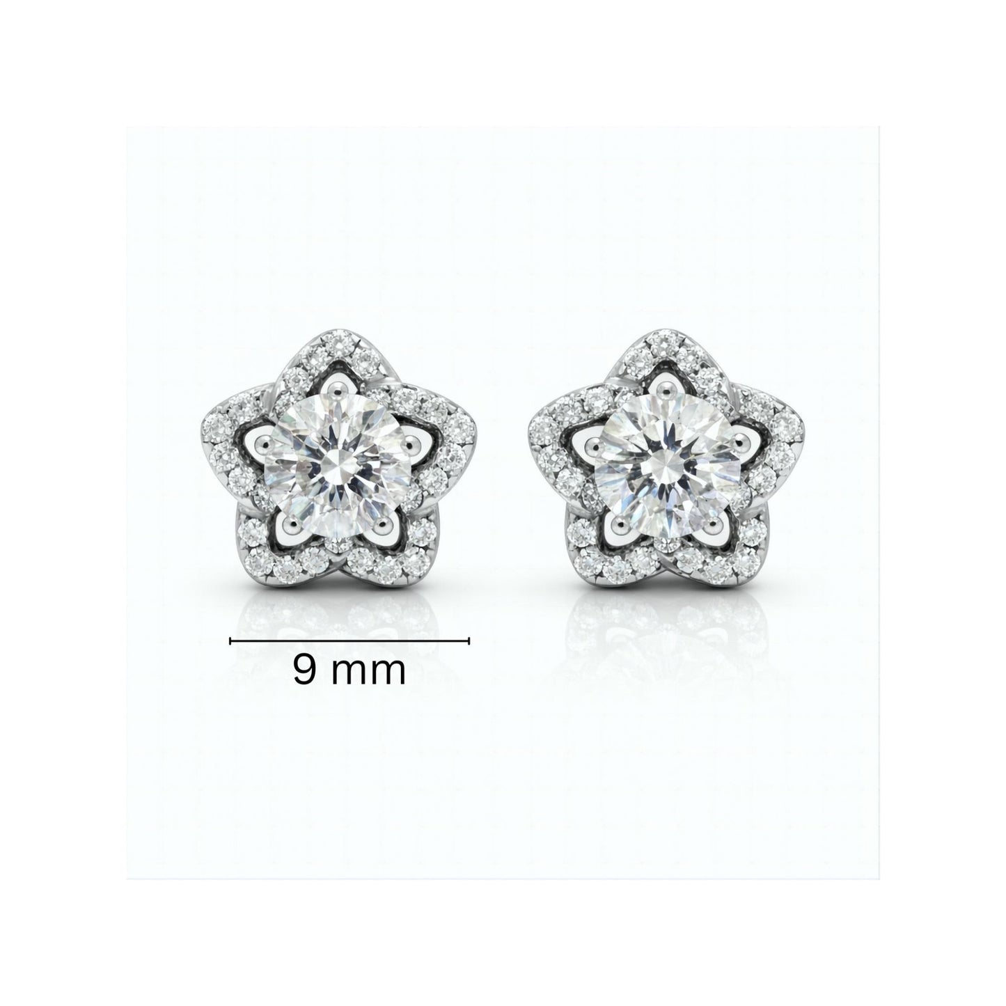 925 Sterling Silver Star Stud Earrings With Cubic Zirconia